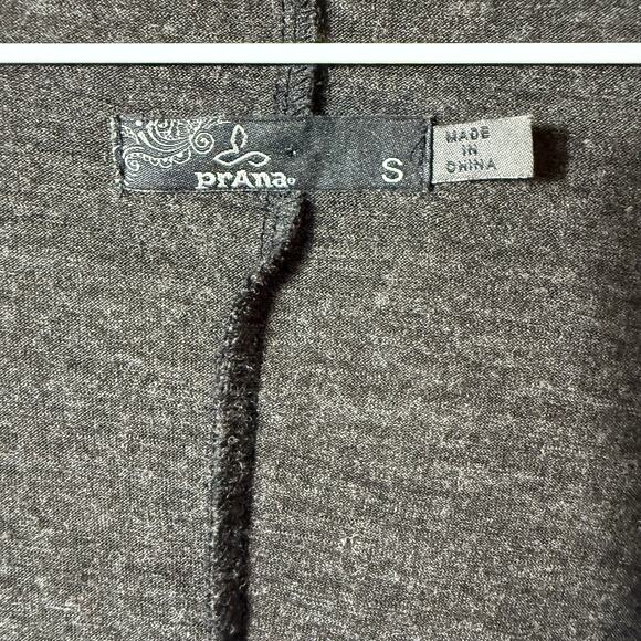 Prana Nadia Crossover Faux Wrap Gray Wool Blend Dress SZ S Minimalist Work - Picture 5 of 7